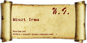 Wiszt Irma névjegykártya